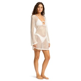 Seafolly Women's Standard Mesh Effect Cover Up, White