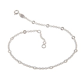 Silver Belcher Chain Anklet with Cut Design – Width: 2 mm Wide Length 23 – 30 cm 925 Silver