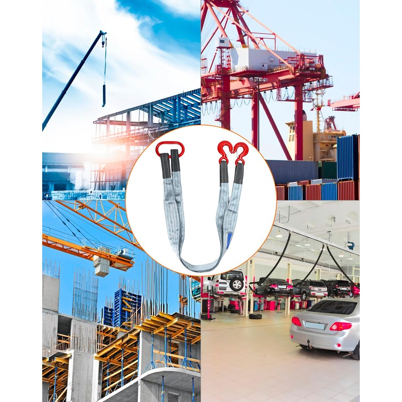 QWORK Two Leg Bridle Web Sling, 6.56Ft 17636 lbs Capacity