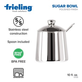 Frieling USA 18/10 Stainless Steel Sugar Bowl and Spoon Set
