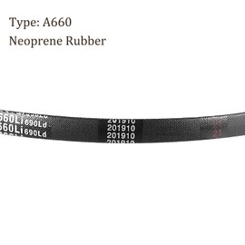 Kozelo A-660 Rubber V-Belt - [660 mm Inner Circumference] Wrapped A Section Industrial Performance Drive Belt for Transmission Use 13 mm Width 8 mm Thickness