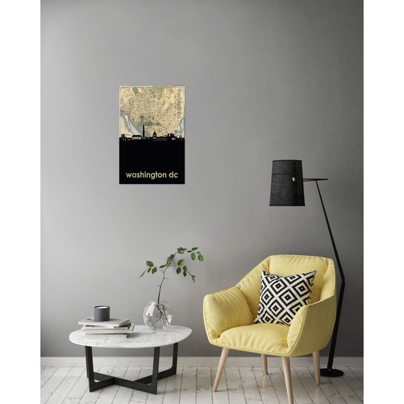 artboxONE Poster Cities Washington DC Skyline Map - Image Washington