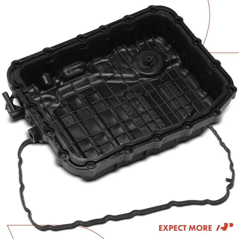 A-Premium Transmission Oil Pan with Drain Plug and Gasket Compatible