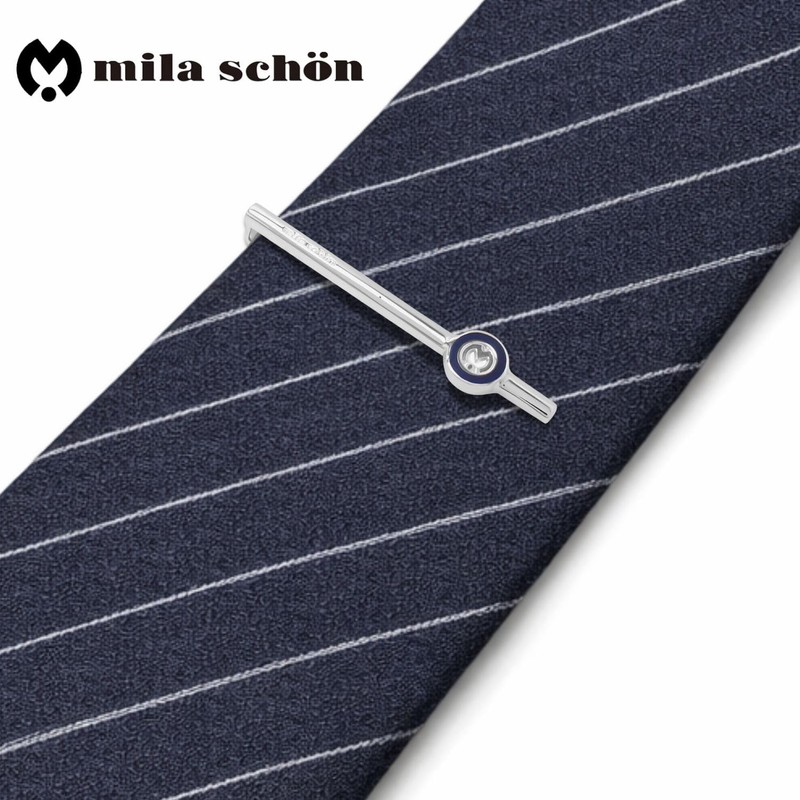mila schon mst5378 Mira Sean Black Line Tie Clip Tie