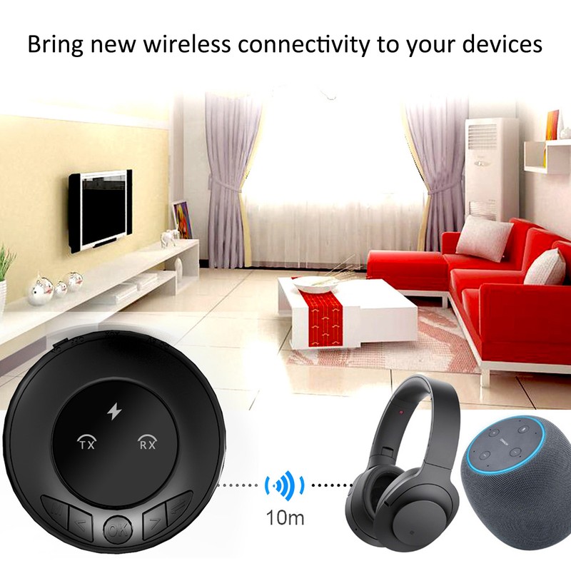 Bluetooth 5.0 Transmitter Receiver Low Latency AUX Multifunction 2 in