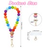 LEGENTLISUR Rainbow Silicone Beaded Phone Wrist Strap Cellphone Wristlet Lanyard