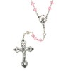 Light Rose Pink Austrian Crystal Catholic Prayer Rosary - Includes