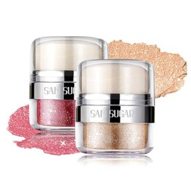 Afmicat Body Shimmer Powder, 2 piezas de polvos iluminadores con purpurina para rostro, iluminador líquido, rubor, brillo corporal, polvos brillantes,