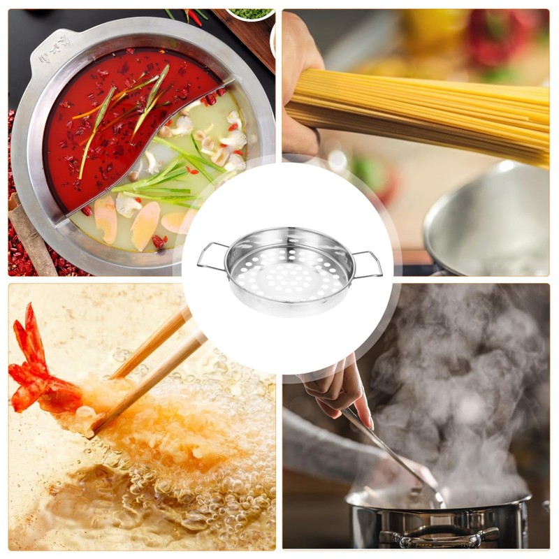 Housoutil Big Hole Colander with Handle, Stainless Steel hole Colander