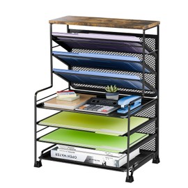 Simple Trending Organizador de archivos de escritorio de 8 niveles, 1 paquete de bandeja de cartas, organizador de papel, accesorios de escritorio de 