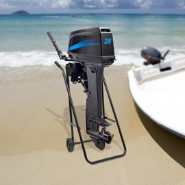 JAYGOVAN Heavy Duty Outboard Motor Stand Cart Steel Foldable Outboard Boat Motor Stand Carrier Multi-Functional Outboard Boat Motor Stand Cart Dolly (40KG/88.18LBS)