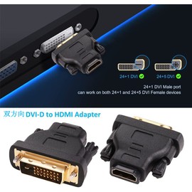 DTECH Two-Way Transmission HDMI DVI-D Converter Adapter HDMI Female to DVI (24+1) Male Converter HDMI DVI Converter Connector HDMI DVI 24 Pin Relay Plug