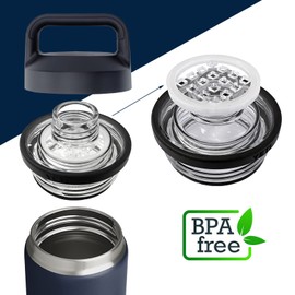 TEYOUYI 2Pcs Ice Strainer Blocker for YETI Rambler Bottle Chug Cap-Prevent Penetrating Cubed or Crushed Ice during a Drink-Fit Yeti Yonder 34oz,Fits 18, 26, 36OZ Bottles