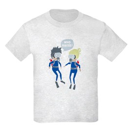 CafePress Diver Gas Mask Diving Funny Who Farted Und T Shirt Kids Graphic Cotton T-Shirt Ash Gray