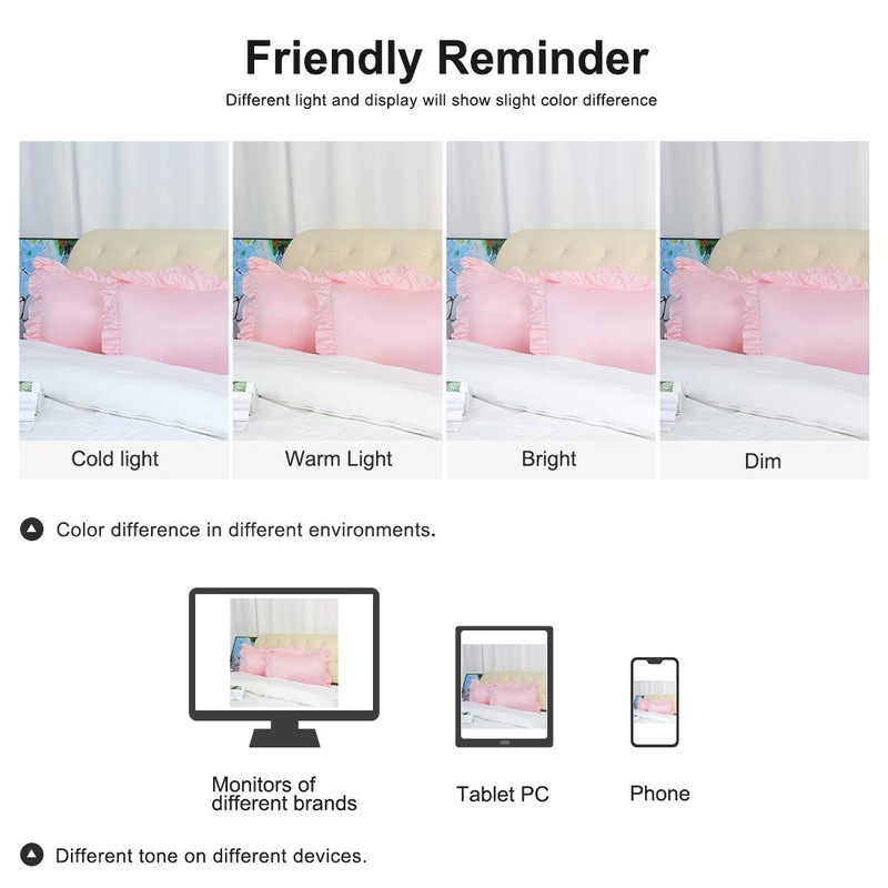sourcing map Luxury Satin Oxford Pillowcases, Pair of 2 Pink