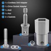 Boltigen Trailer Jack Drill Adapter, Stainless Steel Cordless Drill Adapter
