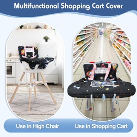 YooxArmor Shopping Cart Cover for Baby, Cotton Cart Cover for Babies, Soft High Chair Cover Grocery Cart Cover for Baby Boy and Baby Girl, Portable Toddler Infant Highchair Cover for Restaurants