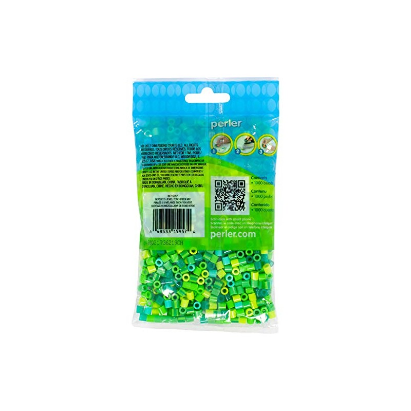 Perler Beads Fuse Beads for Crafts, 1000pcs, Jewel Green