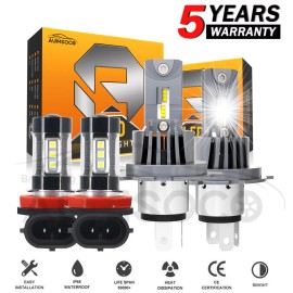 AUIMSOCO For Honda Ridgeline 2006-2014 LED High Low Beam Headlight+Fog Light Bulbs Kit