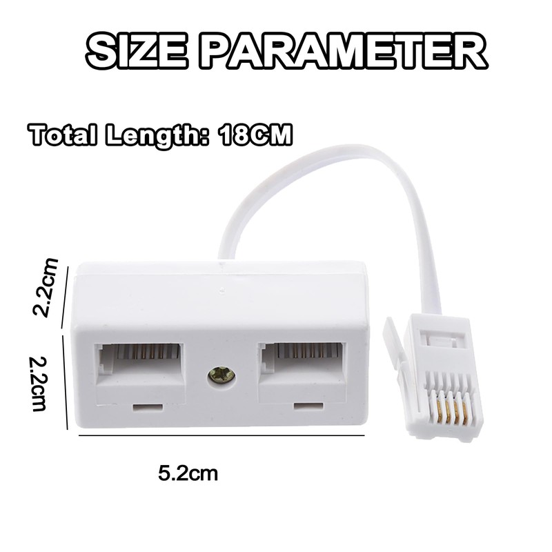 HAWAKA Telephone Splitter 2 Way BT Phone Socket Adapter RJ11