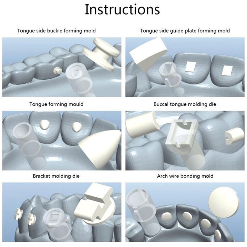 Dental Orthodontic Mould Portable Lingual Button Bracket Accessories Oral Care