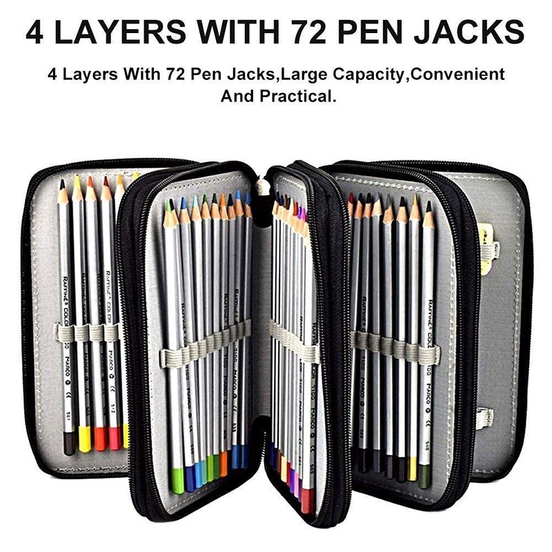 Yosoo 72 Piece Set Colouring Pencils Business Bag Large Capacity