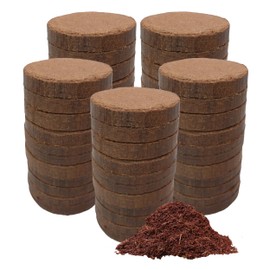 Coco Coir Discs (50mm 50-Pack) - Organic Coconut Coir Seed Starting Discs - Coconut Fiber Seedling Soil for House Plants, Potting Soil, & Indoor Plants - Organic Coco Coir for Plants & Potting Mix