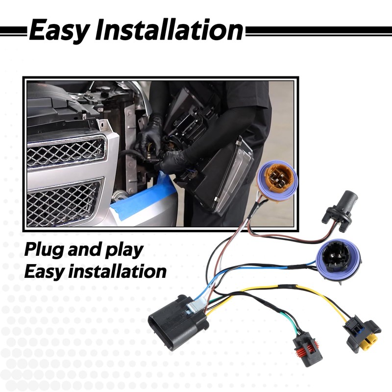 HIMARKLIF 2 Pcs Headlight Headlamp Socket Wiring Harness Compatible with