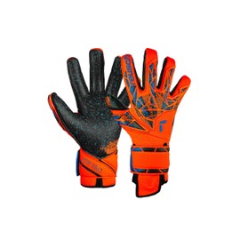 Reusch Attrakt Fusion Guardian AdaptiveFlex Goalkeeper Gloves, Hyper Orange/Electric Blue/Black, Size 12
