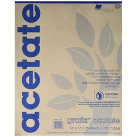 Grafix 14 x 17 Inches Biodegradable Clear Acetate 25 Sheets - 5CL1417
