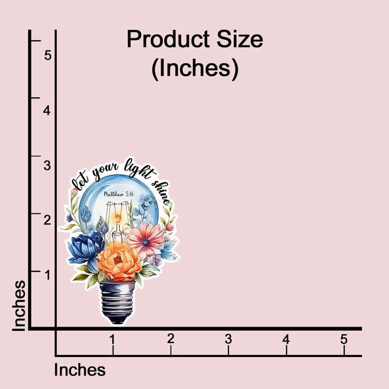 (3pcs) Let Your Light Shine Sticker Christian Bible Verse Matthew