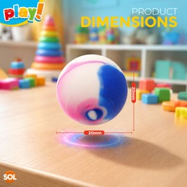 SOL 40pk Small Bouncy Balls for Kids Party Bags 18mm Rubber Ball Bag Fillers Boys Toys - High Bounce Colourful Prizes Unisex Birthday Games - Durable Fun Designs School Rewards - For Ages 5+