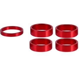 GANOPPER 5 Pieces Bike Alloy MTB Headset Spacer Bicycle 1-1/8 Inch 10mm 5mm Stem Spacer Thim