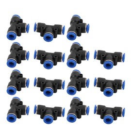 uxcell 15Pcs 8mm Dia T 3 Ways Type Tube Hose Pneumatic Air Quick Fitting Push in Connector