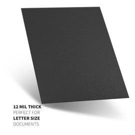 Binditek 100 Pack 12 Mil Sand-Textured Polycover - for Business Reports and Proposals - Lightly Textured Sand Finish - with Square Corners,Un-Punched, Black Color
