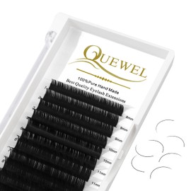 Eyelash Extensions 0.15 D Curl Mix8-14mm QUEWEL Classic Eyelash Extensions Eyelash Individual Lashes Lash Extension Russian Matte Black Tray Individual Lashes for Salon Use (0.15 D Mix8-14mm)