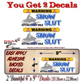 2 Snow S 9'' Vinyl Sticker Decals Sledding 4x4 Offroad Truck Box Sled Snowmobile Hauling Trailer Accessories Vinyl Stickers (2 Decal Set)