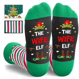 HAPPYPOP Christmas Gifts Socks for Women - Secret Santa Socks Xmas Stocking Stuffers for Her Mom, Christmas Gifts for Wife