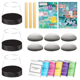 Hinkler Curious Universe - Crystal Growing Science Kit - DIY Science and Geology for Kids - Make Your Own Crystals and Display Them - Granite Rocks Included - STEM Skills for Kids Aged 8 to 14