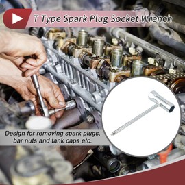 HEROFFIX 1 Pcs T Type Spark Plug Socket Wrench Durable Spanner Socket Remover 14x6.7cm High Carbon Steel Hexagon 17mm 19mm for Car Motorcycle Lawn Mower