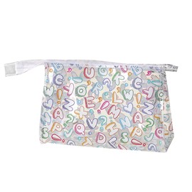 BSITSSS Clear Makeup Bag, Dazzling Letters Make Up Bag, Waterproof Cosmetics Bag Pencil Pouch for Students Exam Office Art School Supplies Women Girls Boys Cosmetic Toiletry Bag