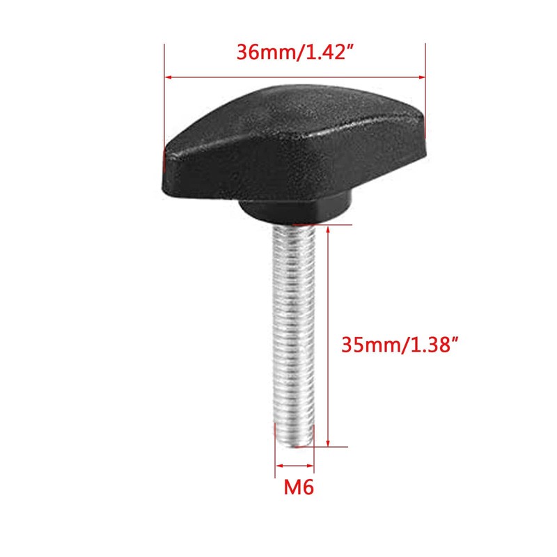 TOP-VIGOR M6 x 35mm Handle Knobs Clamping T-Shape, 4Pcs Handle