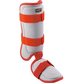 ZETT BLL324C Hitter Leg Guard Silver Gray x Red (1564)