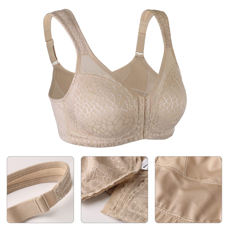 Lemorosy Full Coverage Front Closure Posture Bra Wirefree Unpadded Back