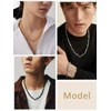FindChic Men's Necklace Chain, Barbed Wire, Surgical Stainless Steel, Width