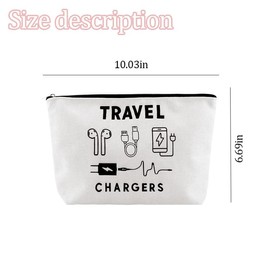 Travel Chargers Bag Canvas Makeup Organizer Bags for Women Girls Holiday Birthday Gifts for Aunt Mom Daugther Cosmetic Pouch Gift for Friends