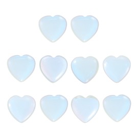 PATIKIL Heart Crystals Stone, 10 Pcs Natural Crystal Polished Love Gemstone Rose Quartz Pocket Bulk Set Balancing Meditation Gifts for Mother Women Birthday, Colorful White