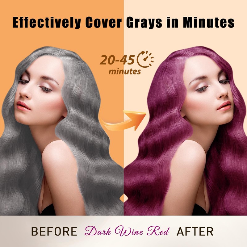 Hair Dye Shampoo 3 in 1, Long-Lasting Gray Hair Coverage,
