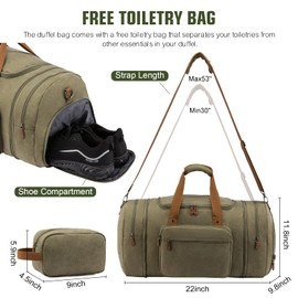 Sucipi Duffle Bag for Men Overnight Carry on Bag with Shoe Compartment for Travel Weekender Duffel Bag with Toiletry Bag for Airplanes