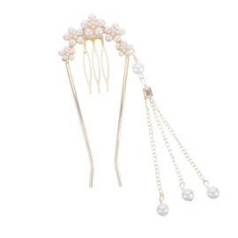 TOVINANNA Elegant Pearl Flower U Shaped Hair Fork Pin Lightweight Comb for Women Vintage Hair Decoration Comfortable Bridal Wedding Party Accessories